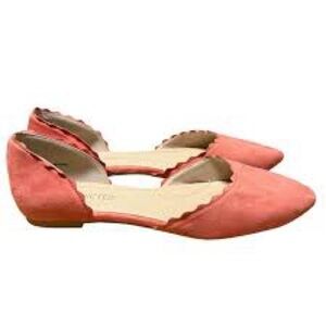 Restricted Coral Scallop-Edge D'Orsay Flats